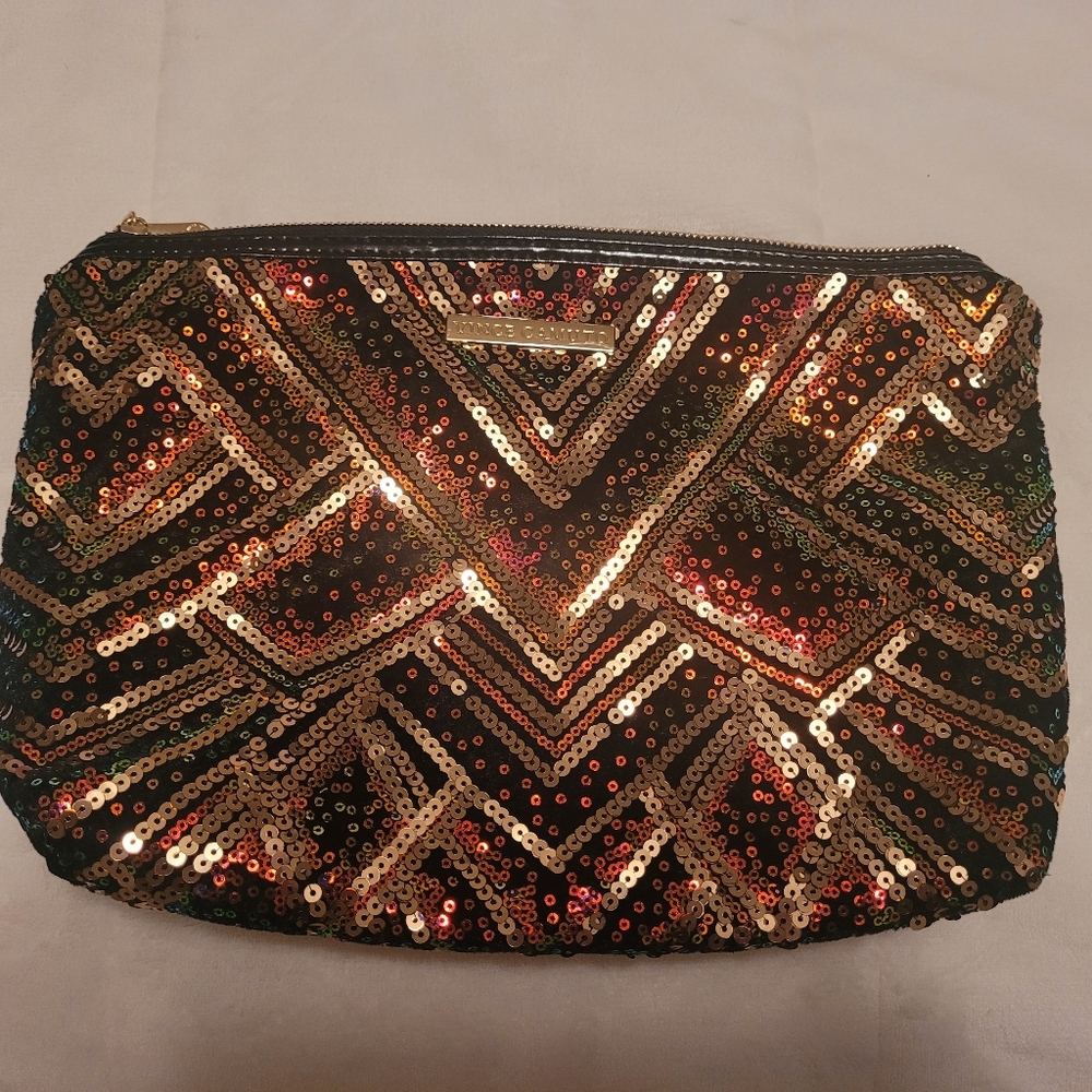 Vince Camuto Large Holographic Sequin Cosmetic Travel bag